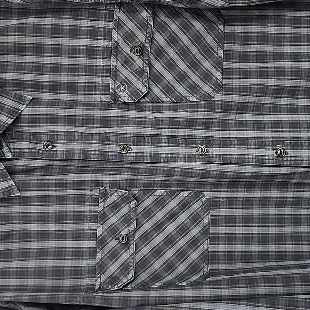 Converse One Star Skater Long Sleeve Button Down Shirt Mens XL Navy/Green/Black - Picture 4 of 7